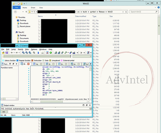 Alleged stolen source code stored in the debug information provided in a screenshot by Fxmsp.